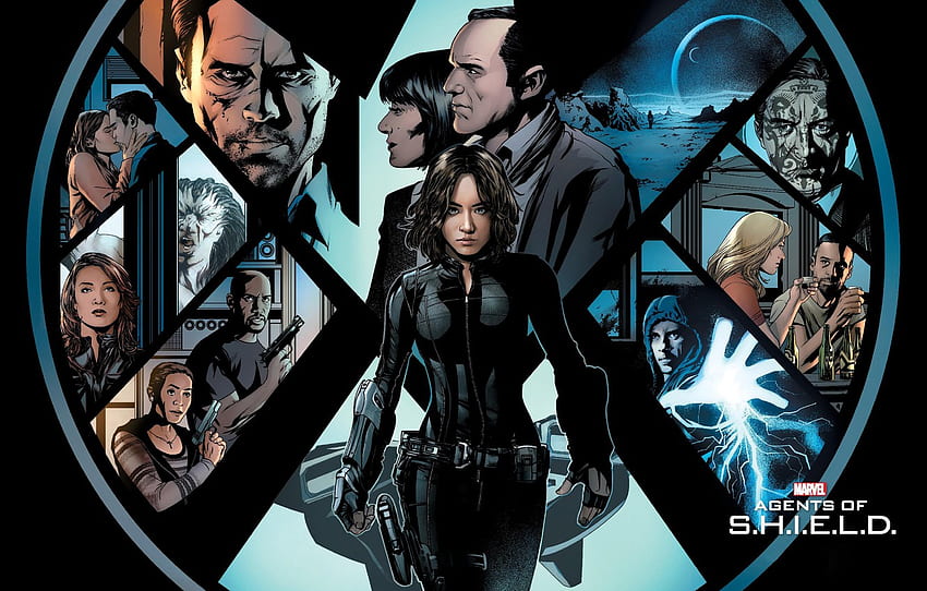 로고, 판타지, 예술, 만화, 포스터, 영화, 삽화, TV 시리즈, Agents of S.H.I.E.L.D., Agents of Shield, Marvel Agents of Shield, Marvel's Agents of S.H.I.E.L.D. for , 섹션 фильмы HD 월페이퍼