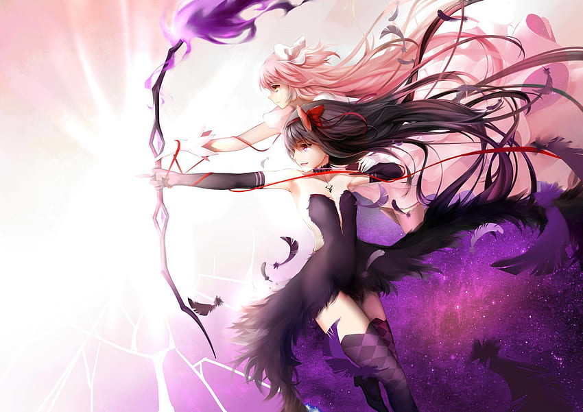 Wallpaper : madoka, Homura, anime, girl 1920x1080 - 4kWallpaper