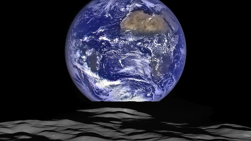 La NASA ha appena rilasciato un'incredibile notizia della Terra che sorge sopra la Luna, Earth From Moon Sfondo HD