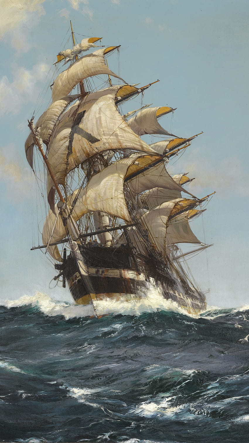 Phone (Curated) in 2020. Sailing ships, Ship paintings, Nautical Ovean HD phone wallpaper