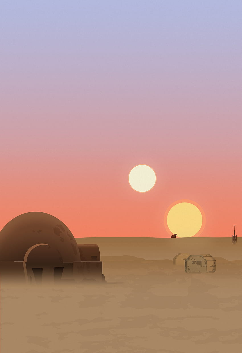 Star Wars Retro-Tatooine HD-Handy-Hintergrundbild