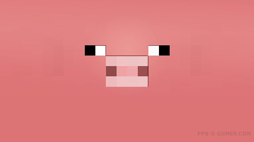 Minecraft の豚、豚の顔 高画質の壁紙