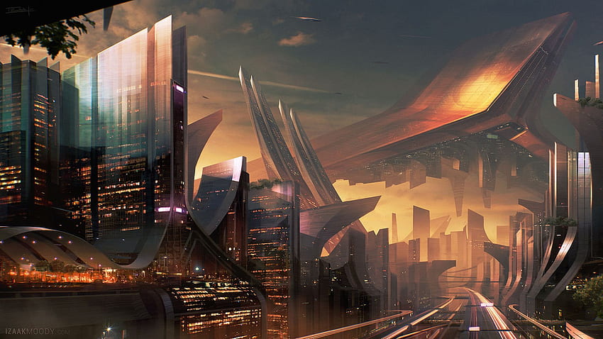 Science Fiction City Resolution , , Background, and, Sci-Fi City HD wallpaper
