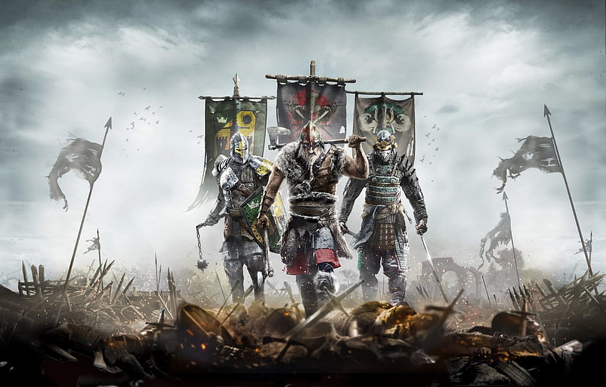 War of the Vikings and Background, Samurai HD wallpaper