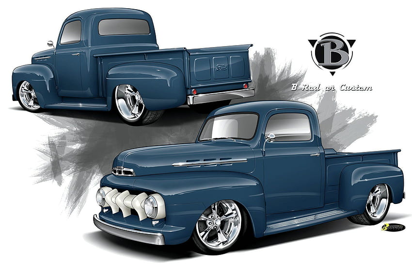 Res: , excellent ford f pickup rendering with custom chevy trucks . Classic ford trucks, Chevy trucks, Ford trucks HD wallpaper