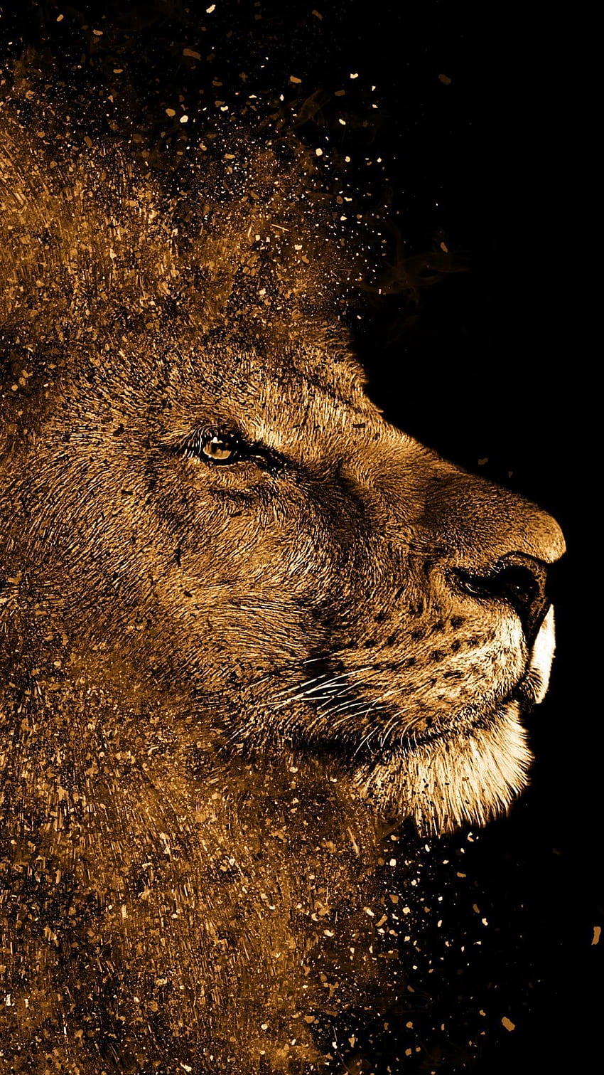 Opera d'arte pittura leone, mobile, animale, terrestre. Pittura del leone, arte della pittura del leone, arte del leone, leone artistico Sfondo del telefono HD
