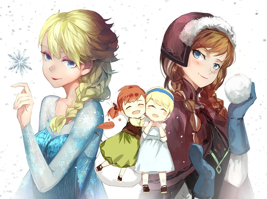Always together!, awesome, cute, elsa, long hair, dress, nice, ponytail, snow, blonde hair, anna, hat, sweet, magic, sisters, frozen, blue eyes, smile, twintail, beatiful, disney, gloves, beautiful, beauties, anime girls, anime, fantasy, pretty, cool, brown hair, blush, ice HD wallpaper