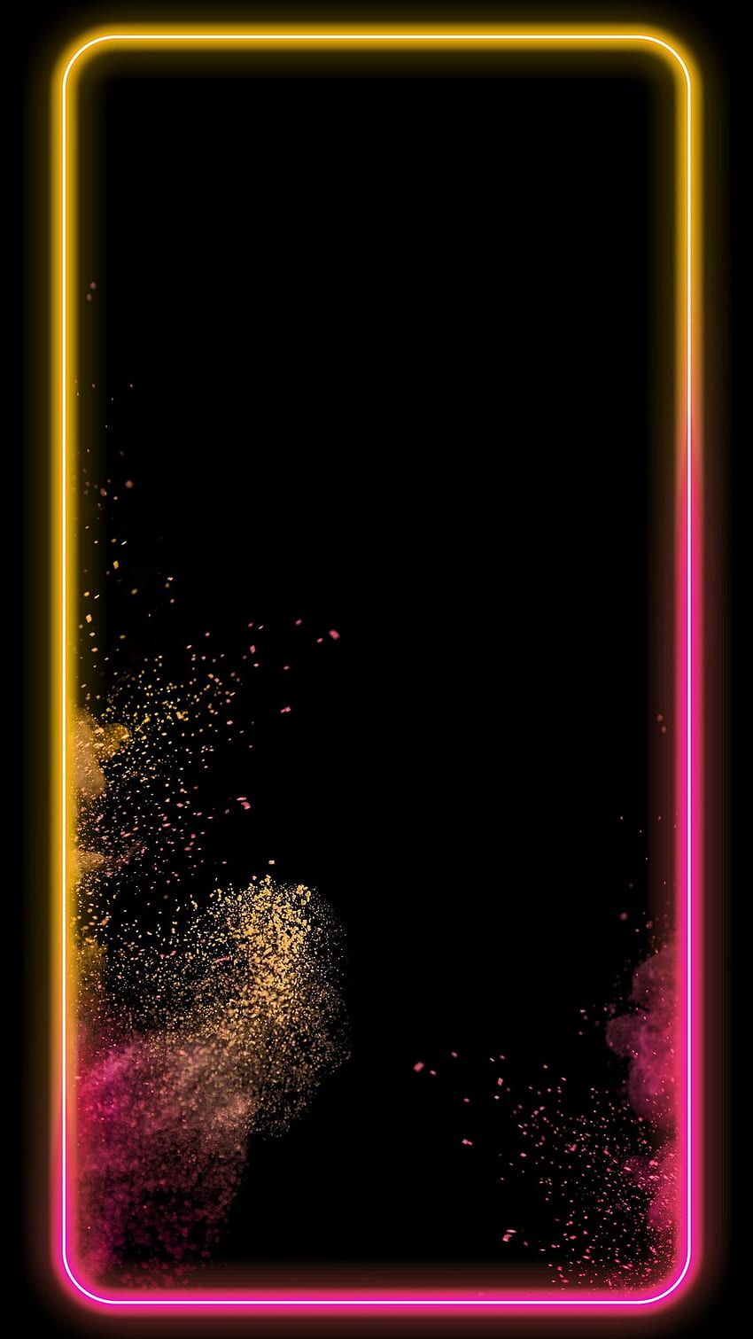 Neon edges, orange, edge, pink, black HD phone wallpaper