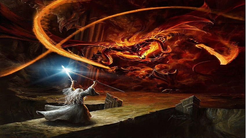 Balrog, Gandalf vs Balrog HD wallpaper