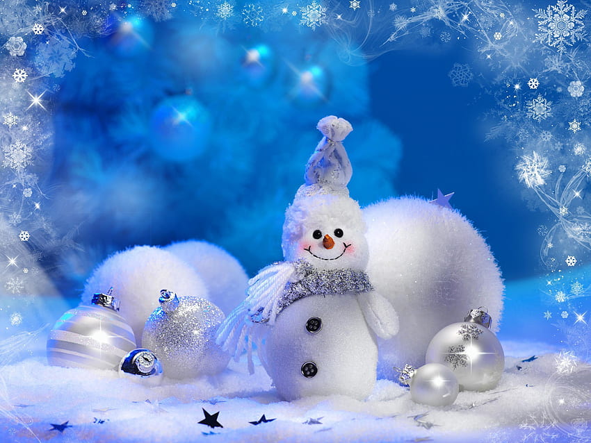 วันหยุด ฤดูหนาว ปีใหม่ คริสต์มาส คริสต์มาส มนุษย์หิมะ วอลล์เปเปอร์ HD