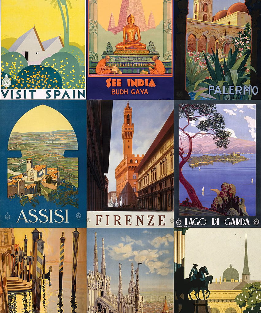 Wanderlust • Vintage Travel destination • Milton & King, History Collage HD phone wallpaper