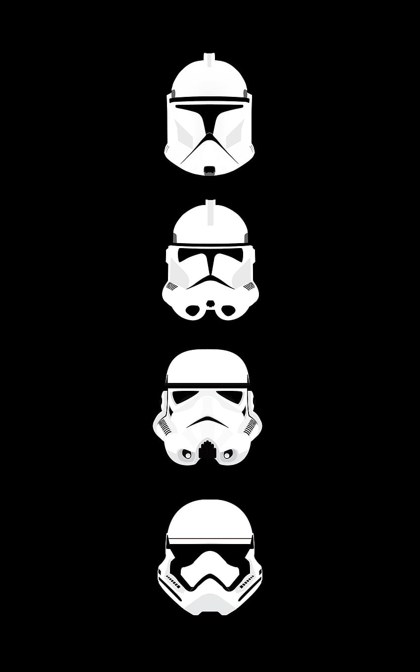 General Star Wars clone trooper stormtrooper capacete minimalismo exibição de retrato Papel de parede de celular HD