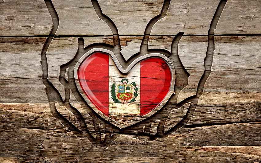 I love Peru, , wooden carving hands, Day of Peru, peruvian flag, Flag of Peru, Take care Peru, creative, Peru flag, Peru flag in hand, wood carving, South American countries, Peru HD wallpaper