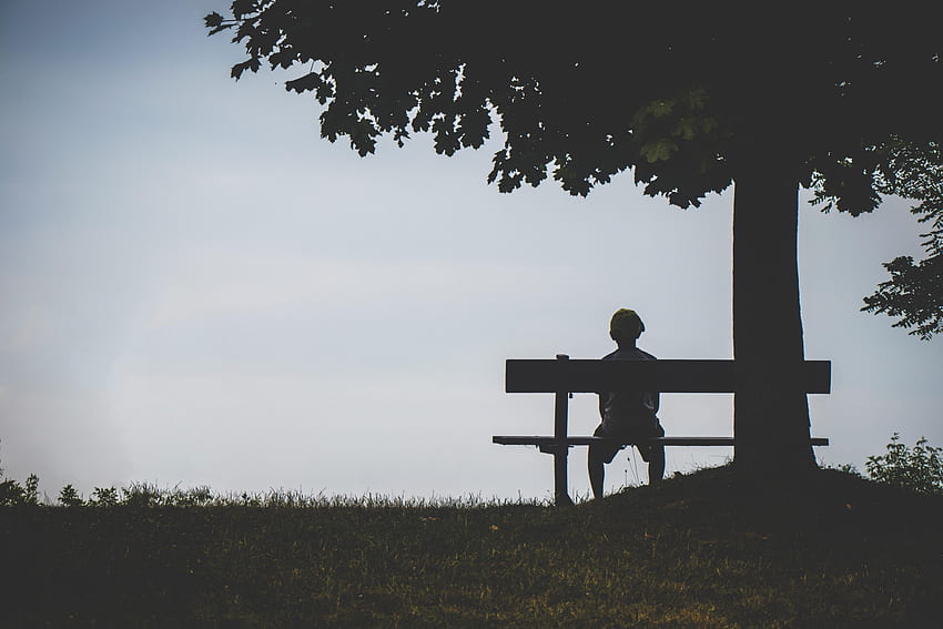 Alone, Silhouette, Privacy, Seclusion, , , Loneliness, Bench, Lonely, Child HD wallpaper