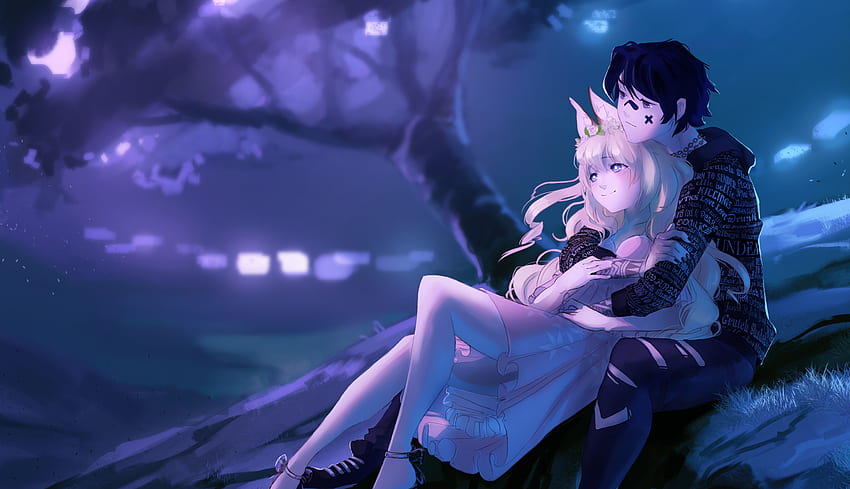Embraced And Endeared Anime Couple Laptop , , Background, and, Cute Couple Anime HD wallpaper