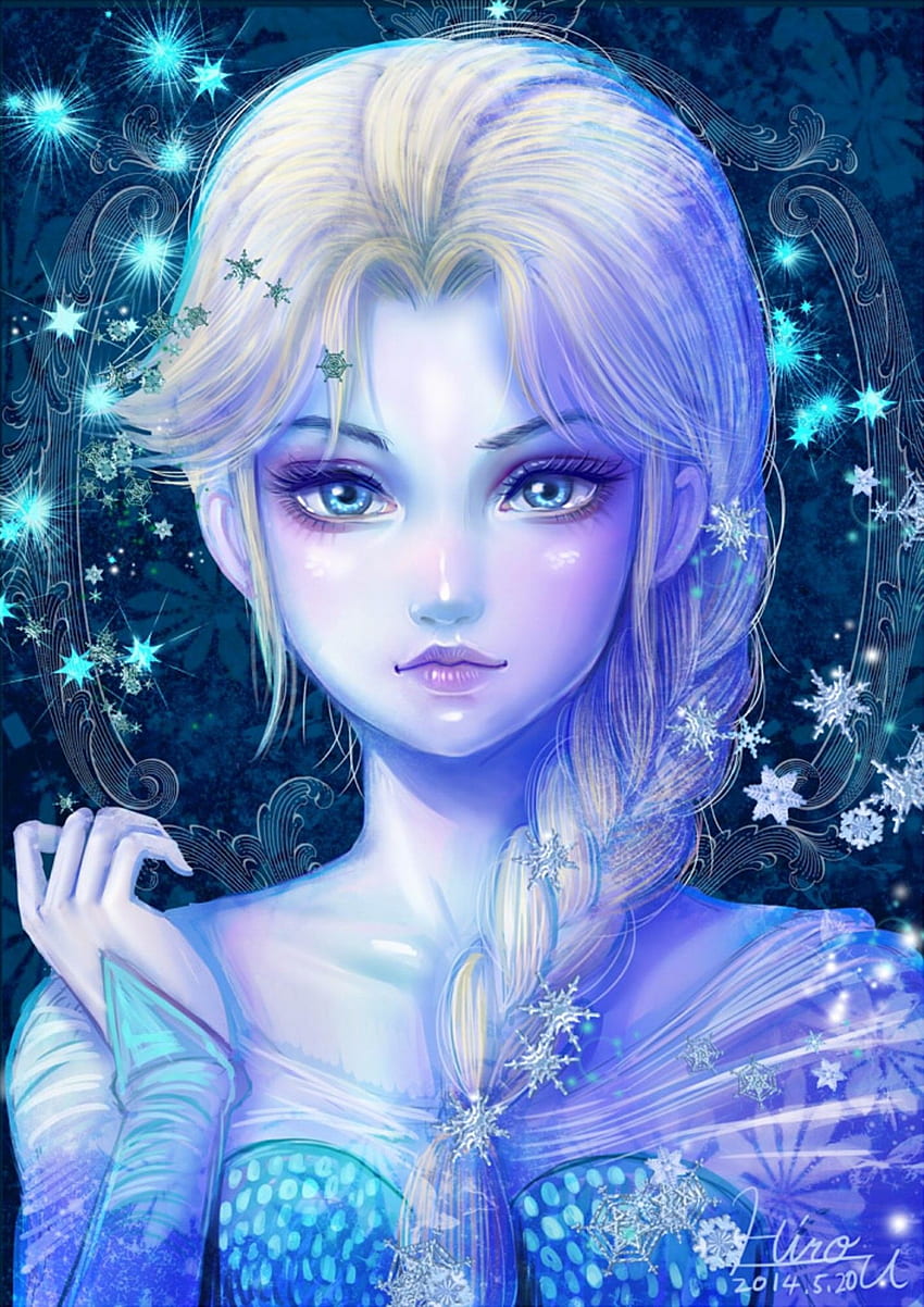 Anime Elsa, Elsa rosa congelada fondo de pantalla del teléfono