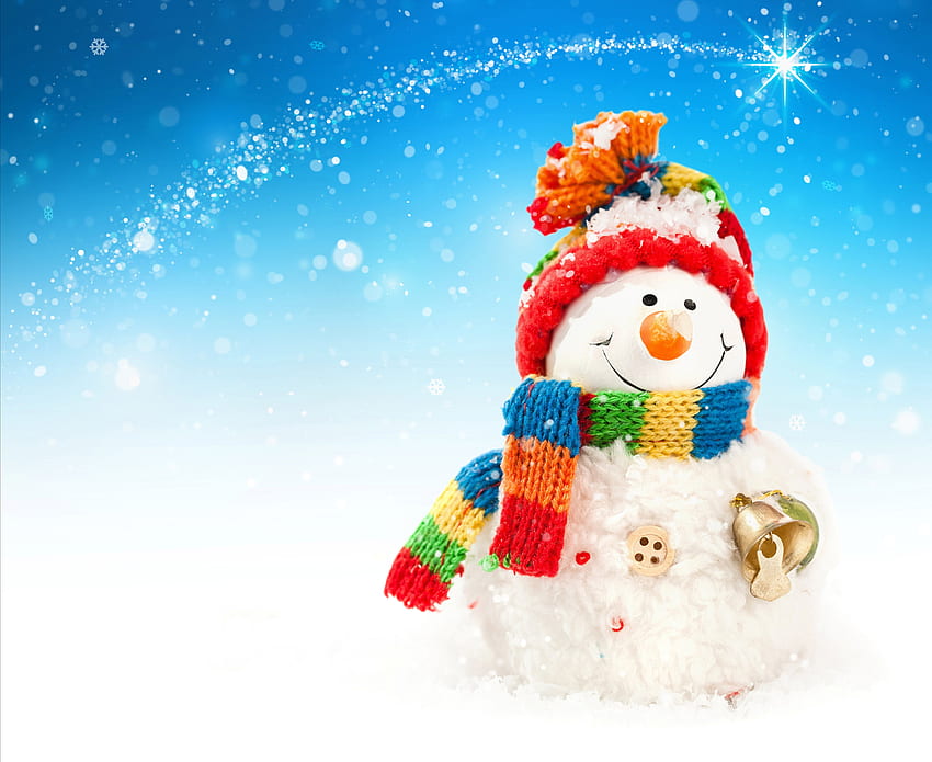 Snowman Snowfall Crochet Hat Scarf Bells and Stock, Frosty The Snowman HD wallpaper