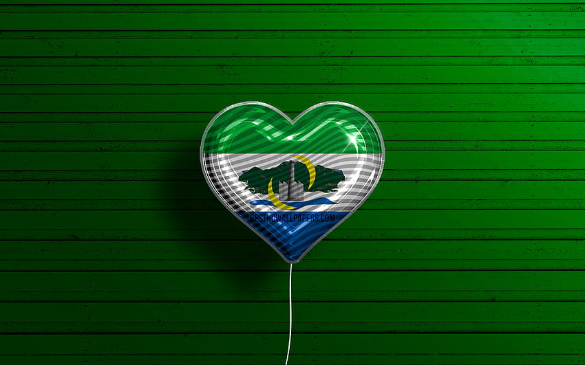 Eu Amo a Serra, balões realistas, fundo verde de madeira, Dia da Serra, cidades brasileiras, bandeira da Serra, Brasil, balão com bandeira, cidades do Brasil, Bandeira da Serra, Serra papel de parede HD