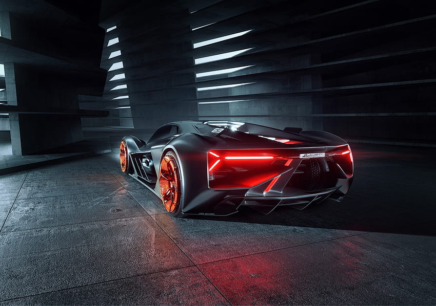 Vista trasera, Lamborghini Terzo Millennio, 2019, coche deportivo fondo de pantalla
