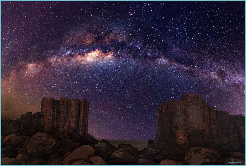 Нощно небе в пустинята - Нощно небе в горната пустиня - Нощно небе в Аризона HD тапет