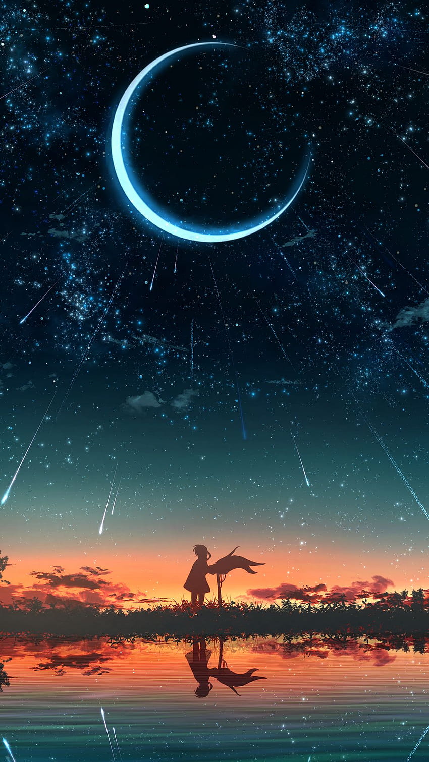 Download Anime IPad Swings Under Starry Sky Wallpaper  Wallpaperscom