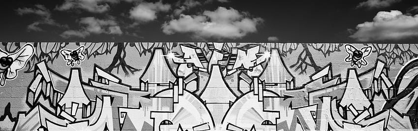 Graffiti Black And White Ultra Background HD wallpaper