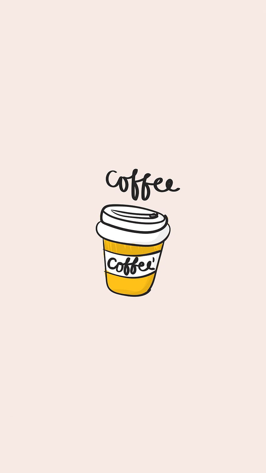 Coffee cup, vector, art, minimal, . Cute cartoon HD phone wallpaper