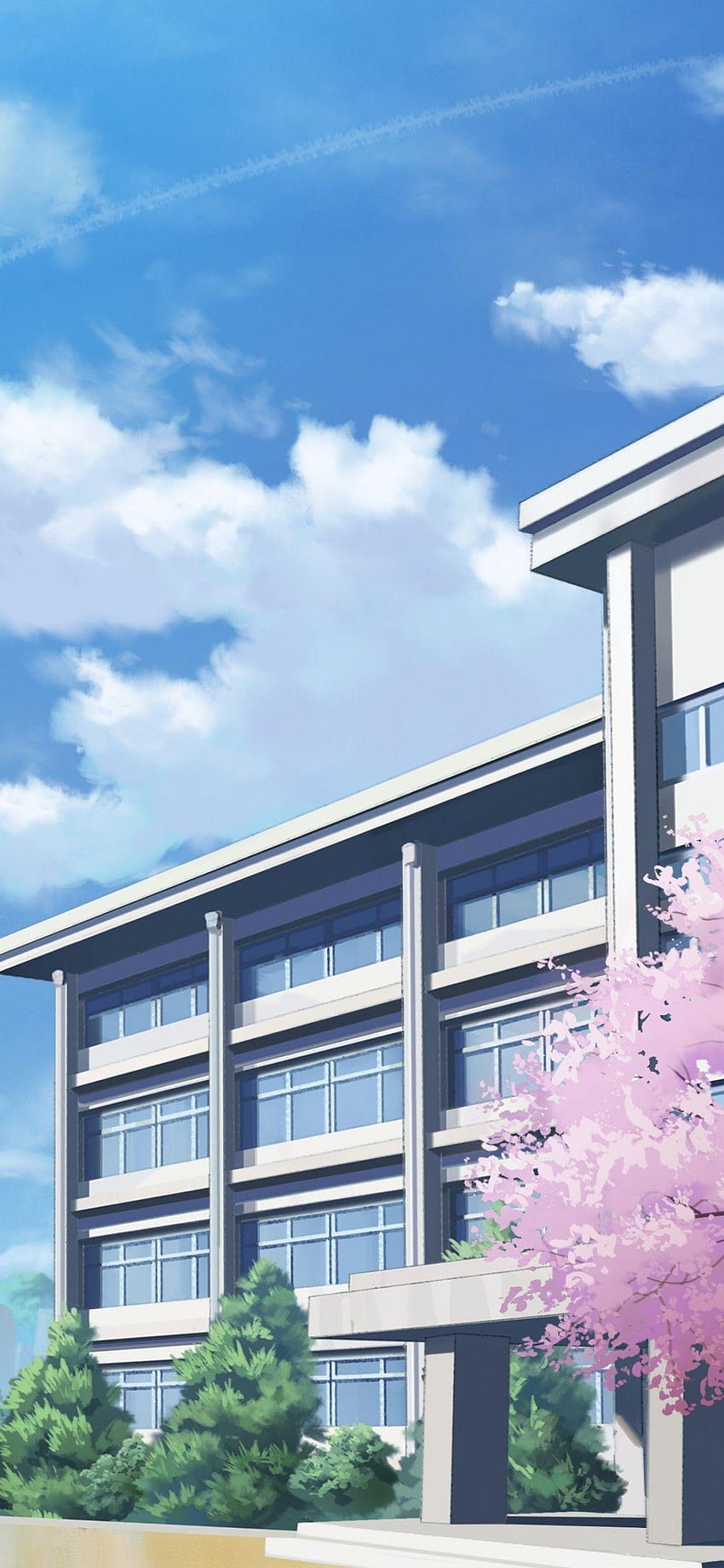 Училище за аниме, Сграда на училище за аниме HD тапет за телефон