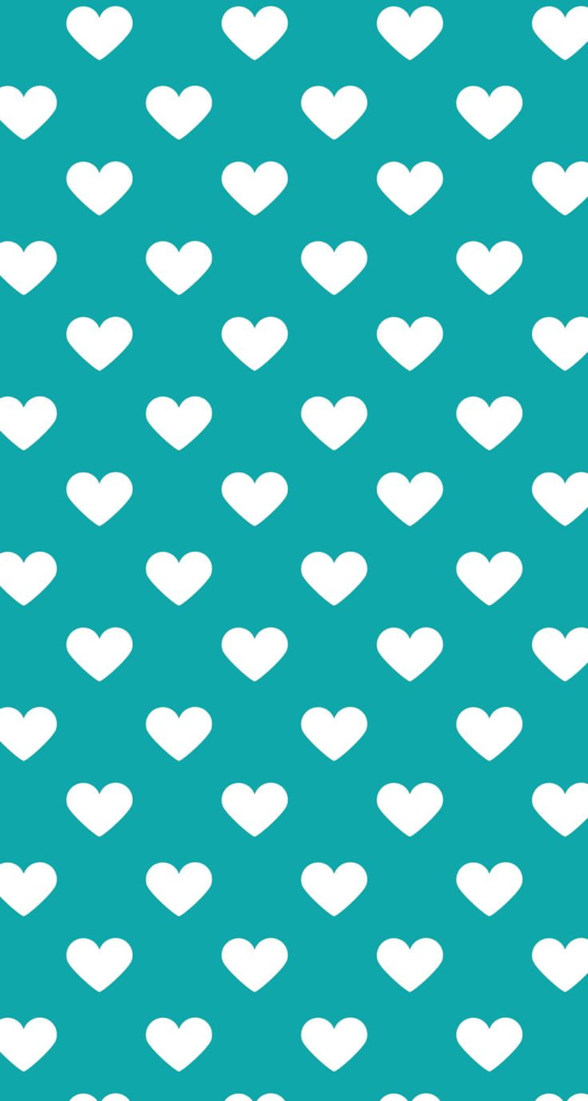 Turquoise with white hearts. iPhone, Blue Heart HD phone wallpaper