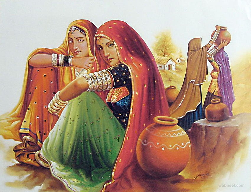 Rajasthani Kültürünün Çizimi - - - İpucu HD duvar kağıdı