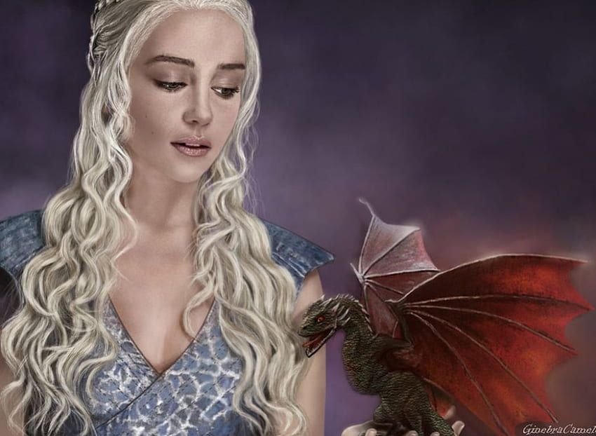 Daenerys y dragón, abstracto, fantasía, arte, dragón, Game of Thrones, , Daenerys fondo de pantalla