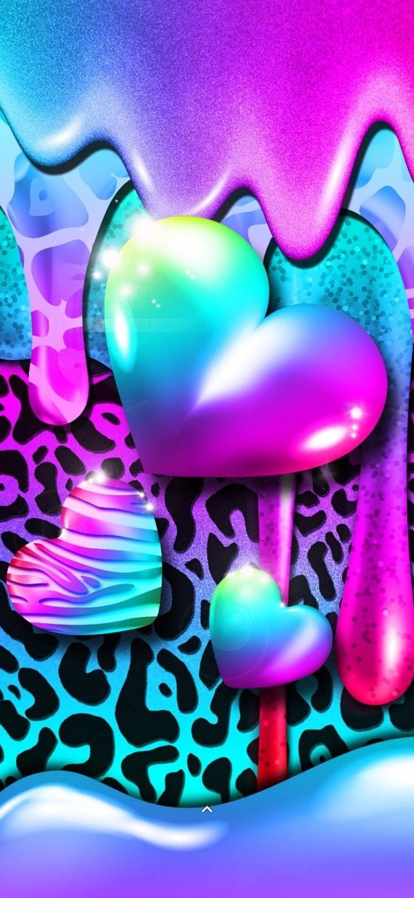 Drip hearts, aqua, magenta HD phone wallpaper