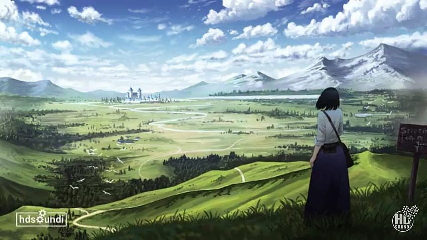 Cloud , Background, Anime Scenery - Anime, Green Anime Scenery HD wallpaper