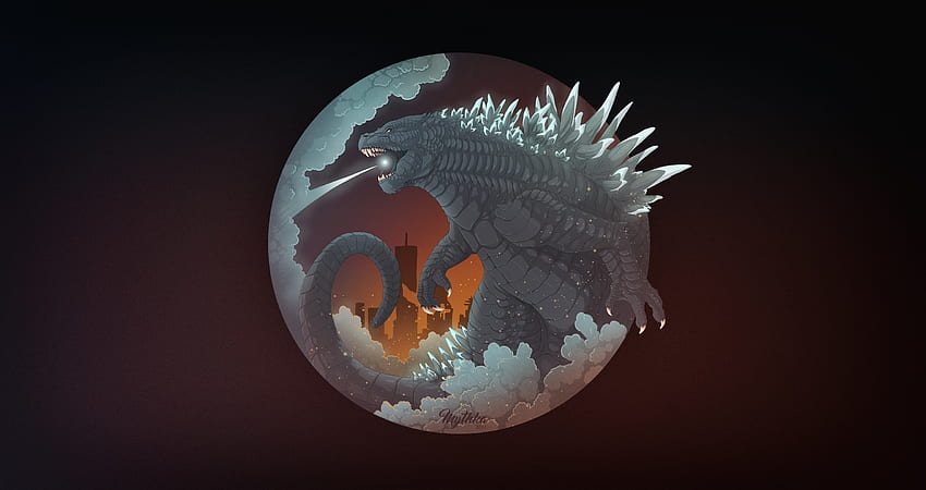 Godzilla, potwór, stworzenie, dzieło sztuki Tapeta HD