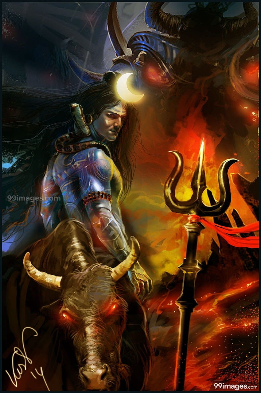 Lord Shiva, gniewny Mahadev Tapeta na telefon HD