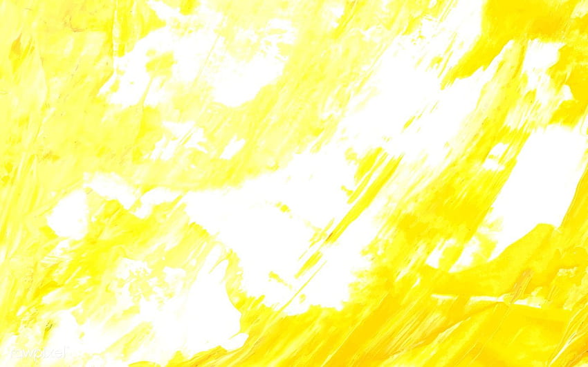 Vektor latar belakang bertekstur kuas akrilik kuning dan putih, Yellow Paint Wallpaper HD