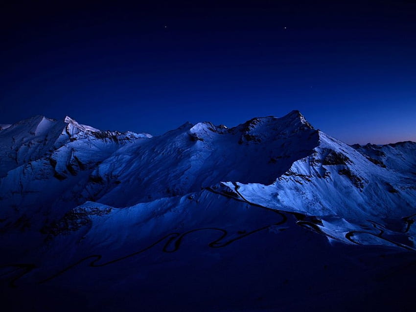 Snowy Peaks Dark Blue Night PC and Mac, 1024X768 Blue HD wallpaper | Pxfuel