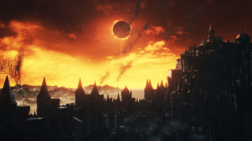 Dark Souls Iii, Eclipse, Castle, Sky for iMac 27 inch HD wallpaper