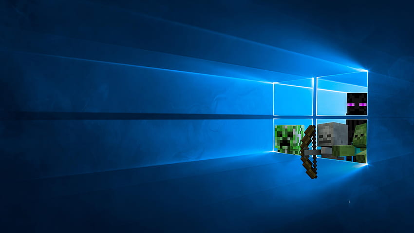 Направих това Windows 10. Какво мислиш? : R Minecraft, Minecraft Blue Lights HD тапет