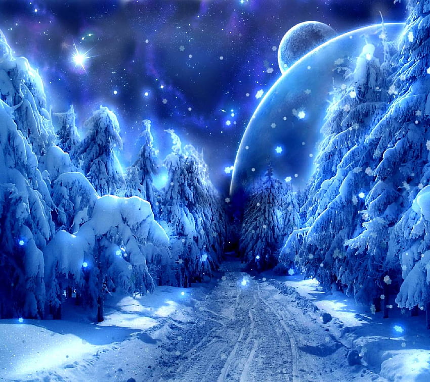 Magischer Winter, süßer Schnee HD-Hintergrundbild