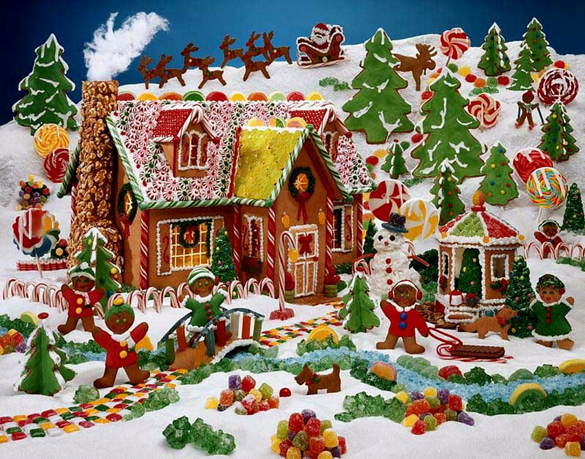 gingerbread house wallpaper