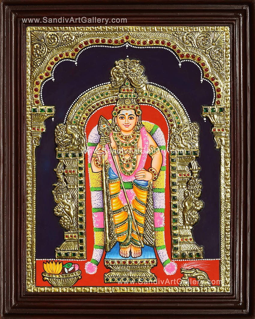 Sri Murugan Tanjore Painting - Buy Tanjore Paintings Online Shopping in India, Tanjore Painting, Tanjore Paintings Online, Thanjavur HD phone wallpaper