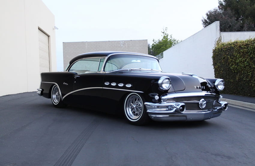 1956-Buick-Century, Noir, 1956, Classique, GM Fond d'écran HD