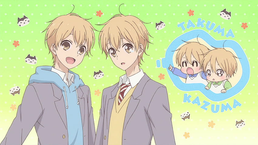 Babás da escola.. Gêmeos Mamizuka.. Kazuma e Takuma.. crescidos. Família de anime, Babás Gakuen, Babá papel de parede HD