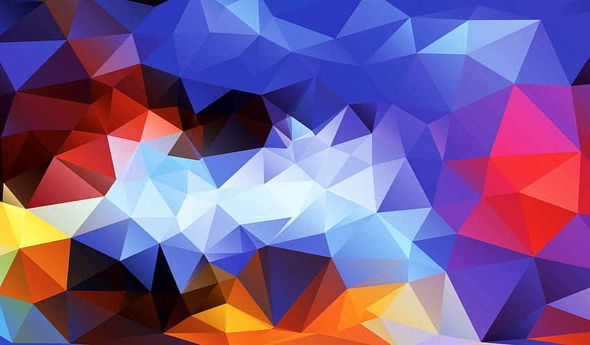 Colorful Triangles, Low Poly HD wallpaper