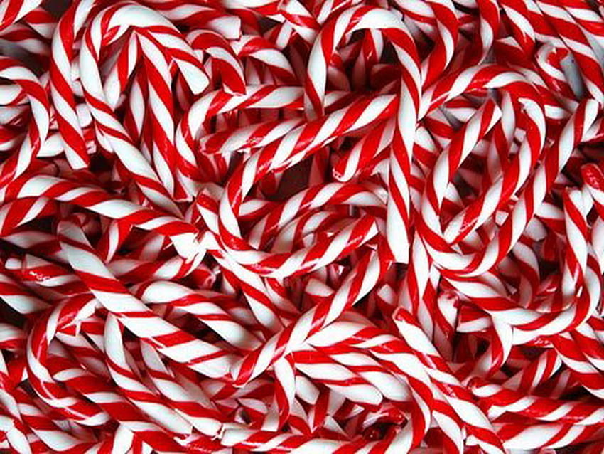 Enough for everyone, white, sweets, striped, red, candy canes HD wallpaper