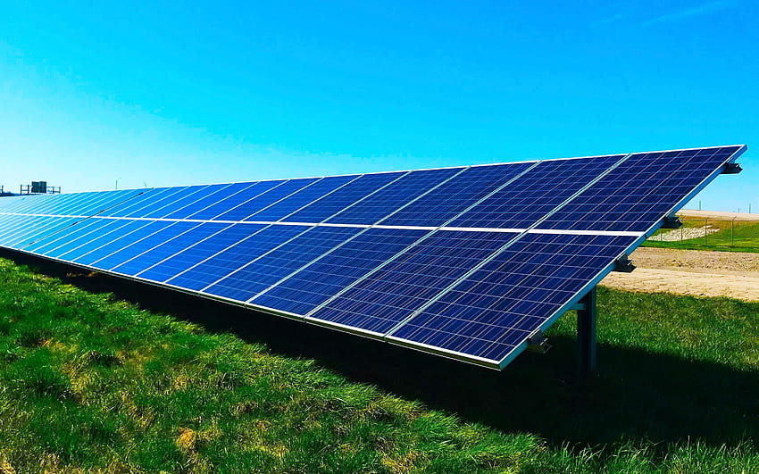 painéis solares, energia solar, fontes alternativas de energia, painéis solares no chão, usina de energia solar com resolução . Alta qualidade papel de parede HD