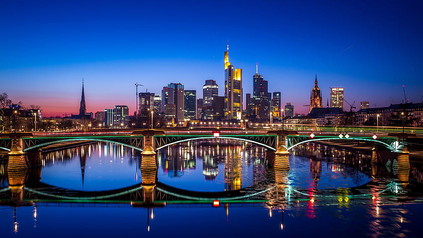 ドイツの橋、川、都市、橋、ドイツ、自然 高画質の壁紙