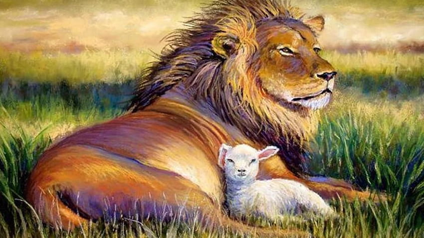 Lion and Lamb Wallpaper  Download to your mobile from PHONEKY
