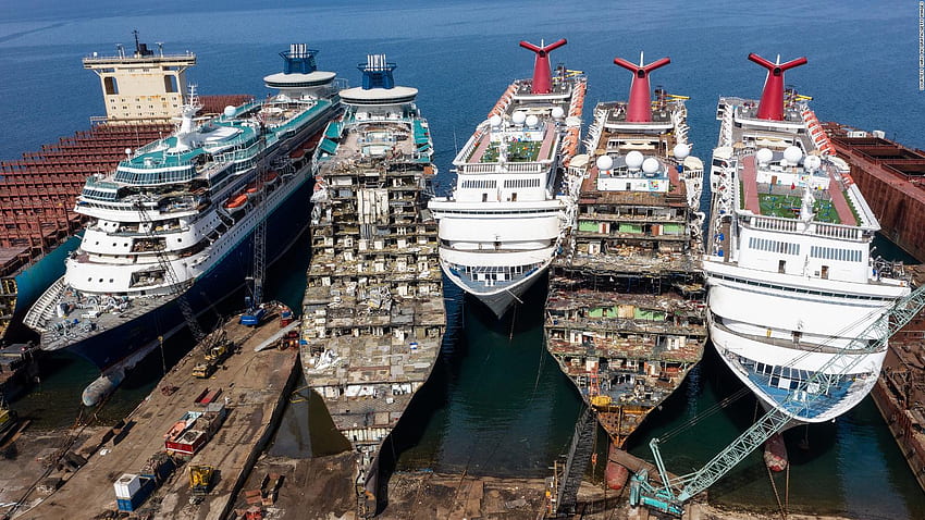 Cruise ships torn apart after coronavirus sell off, Shipyard HD wallpaper